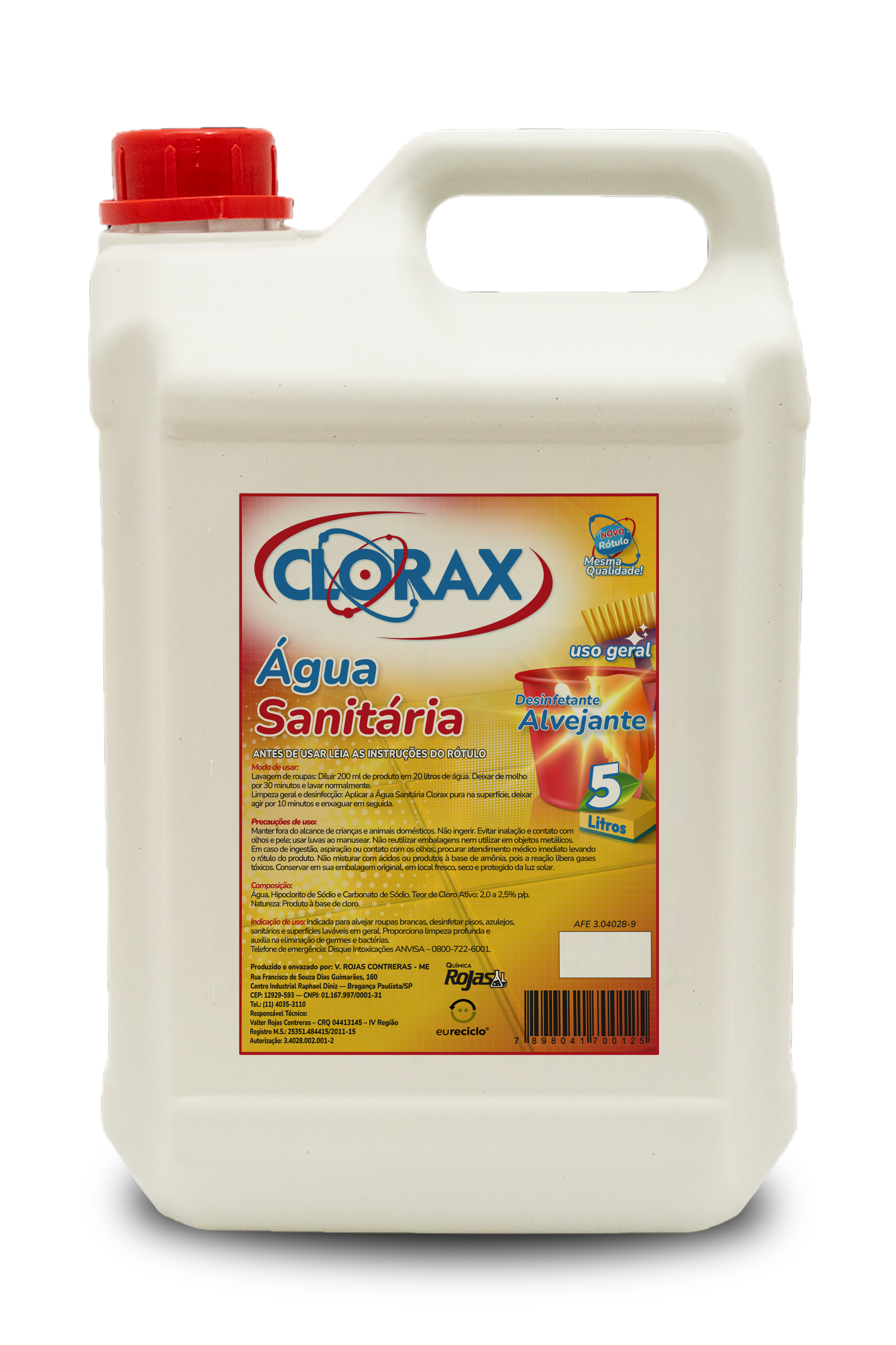 Garrafa de 5L do produto Água Sanitária